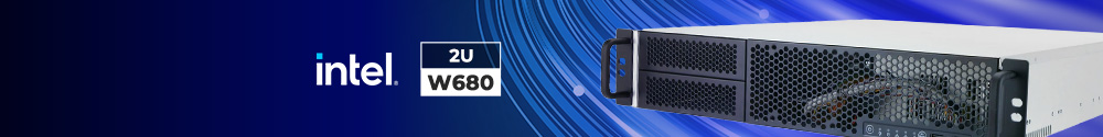 Intel W680 2 U:n telineasennettava työasema